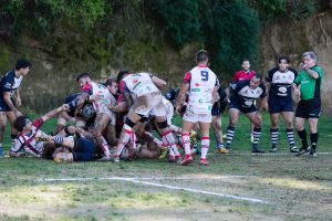 Group of people playing Rugby Union